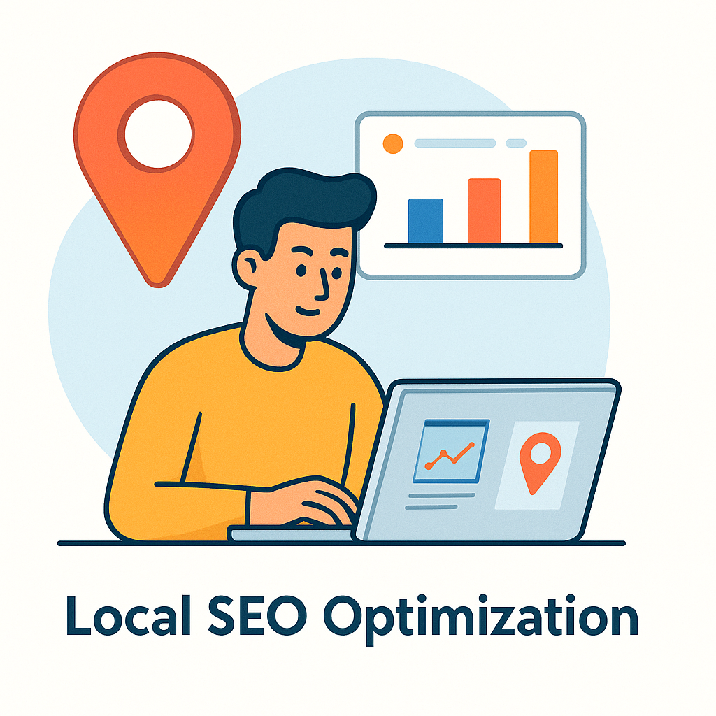 Phoenix small business owner analyzing SEO data on a laptop to improve local search visibility Phoenix small business owner analyzing SEO data on a laptop to improve local search visibility